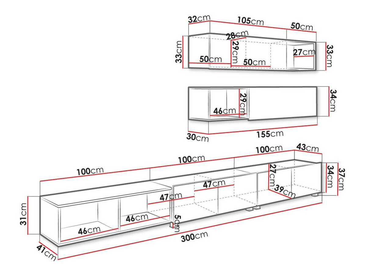 Olohuonesetti Remus XXV (Musta + Kiiltävä musta + Artisaanitammi)