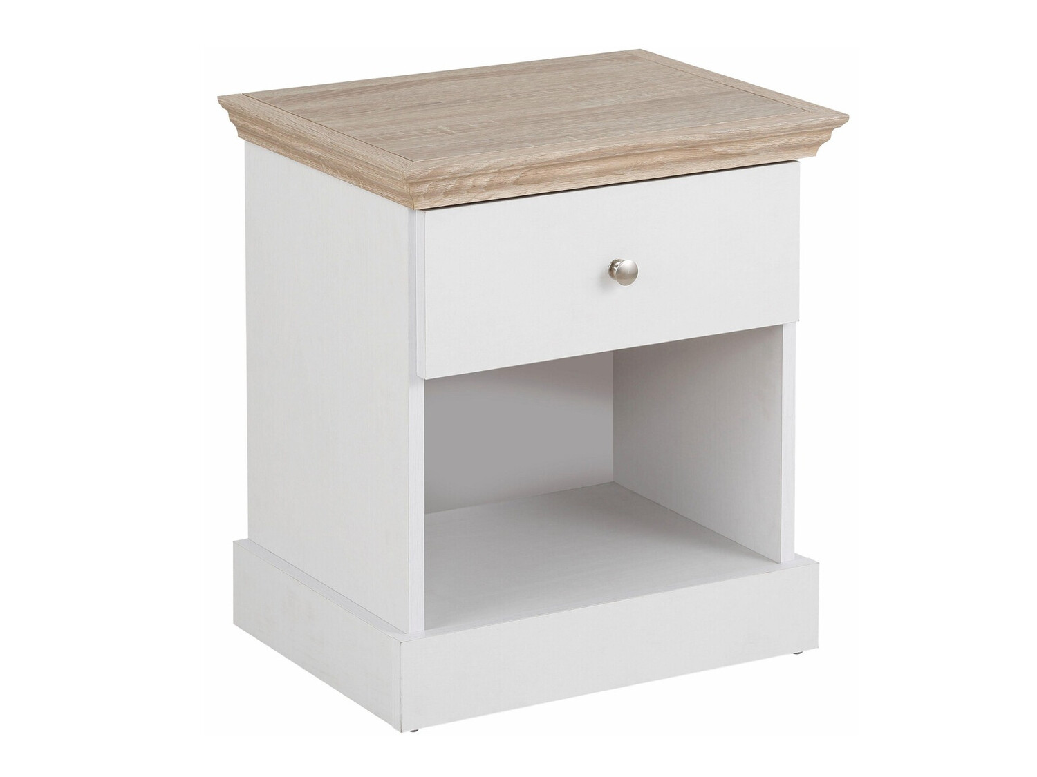 Yöpöytä Lirveri 111 (Valkoinen + Vaalea tammi)