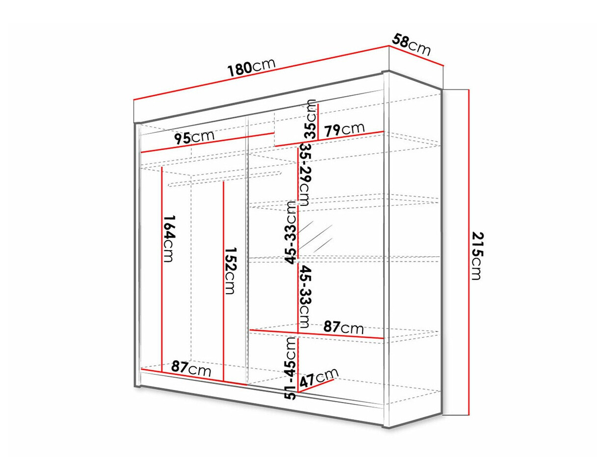 Vaatekaappi Closico Cavaris I (Valkoinen + Artisaanitammi)