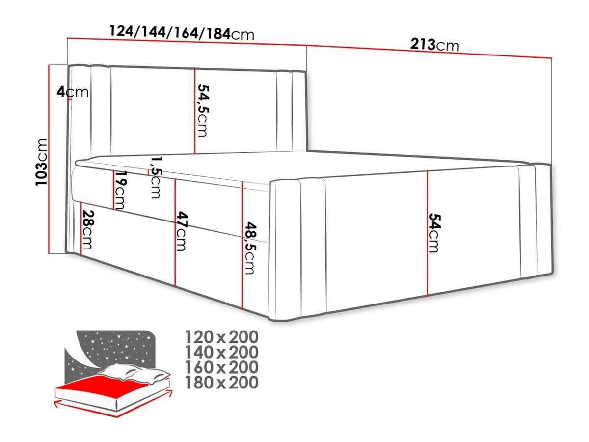 Jenkkisänky Mel (Amor Velvet 4304)