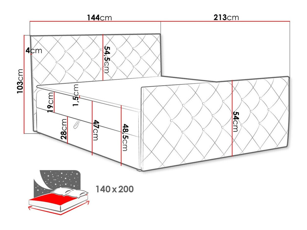 Jenkkisänky Carmen (Amor Velvet 4303)