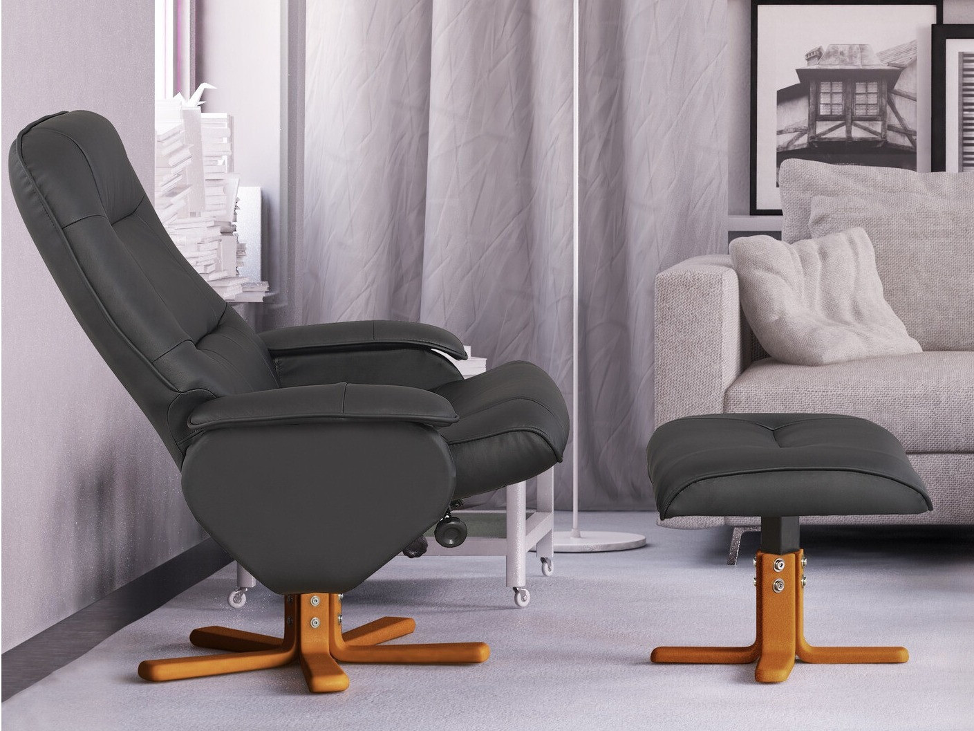 Nojatuoli Denton 293 (Musta + Vaalea puu)