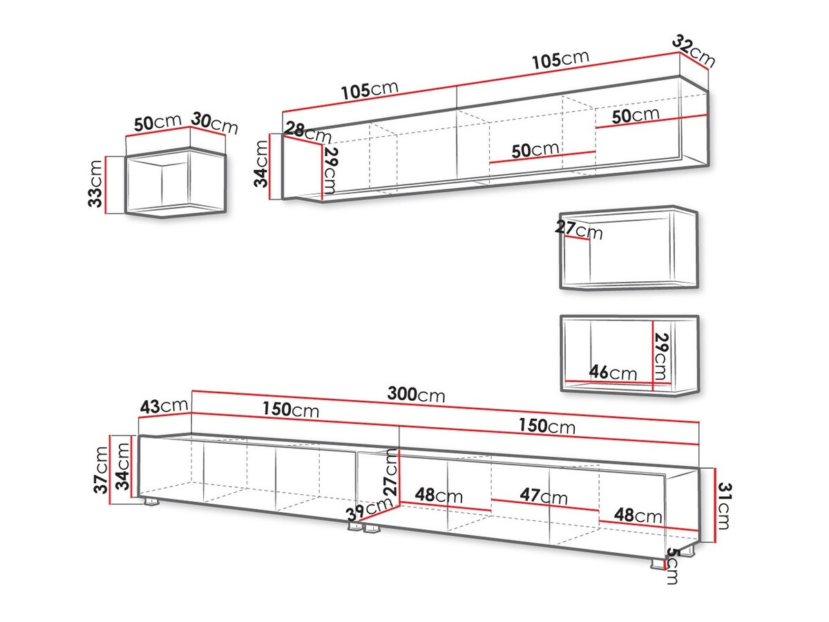 Olohuonesetti Remus XXXI (Musta + Kiiltävä musta + Artisaanitammi)