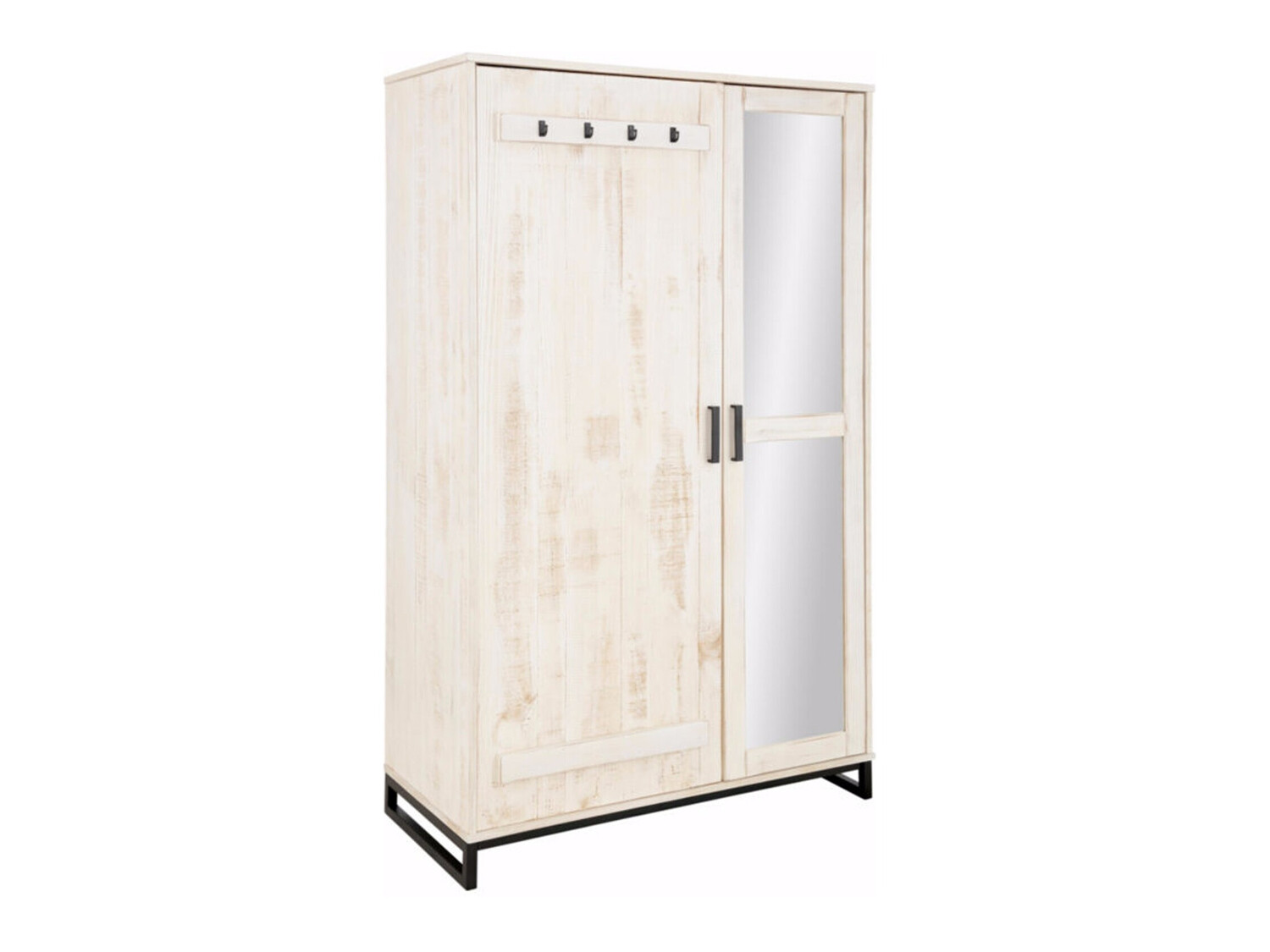 Vaatekaappi Denton 219 (Vanhanaikainen valkoinen + Musta)