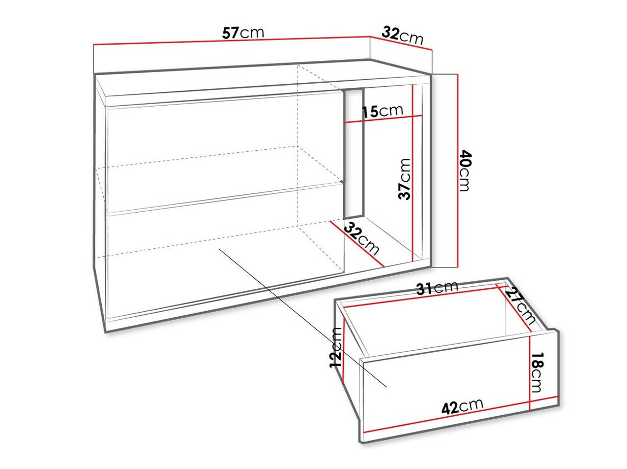 Yöpöytä Hederos (Valkoinen + Kiiltävä valkoinen)