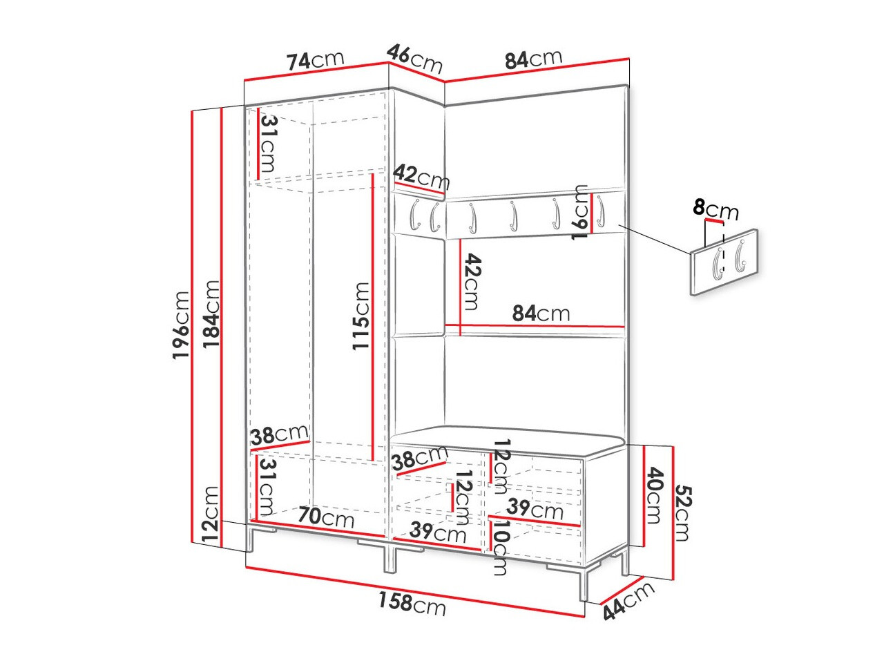Eteissetti Nomal I (Musta)