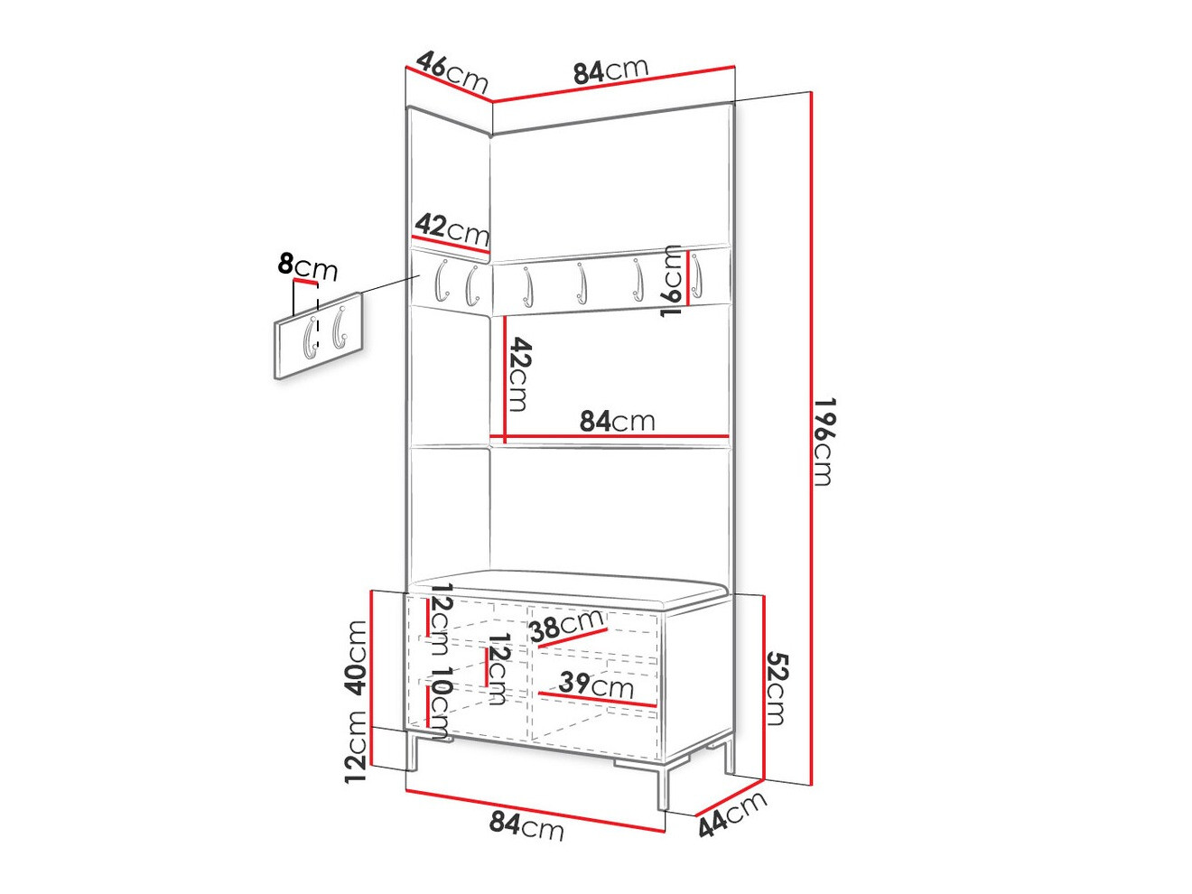 Eteissetti Nomal IV (Valkoinen)