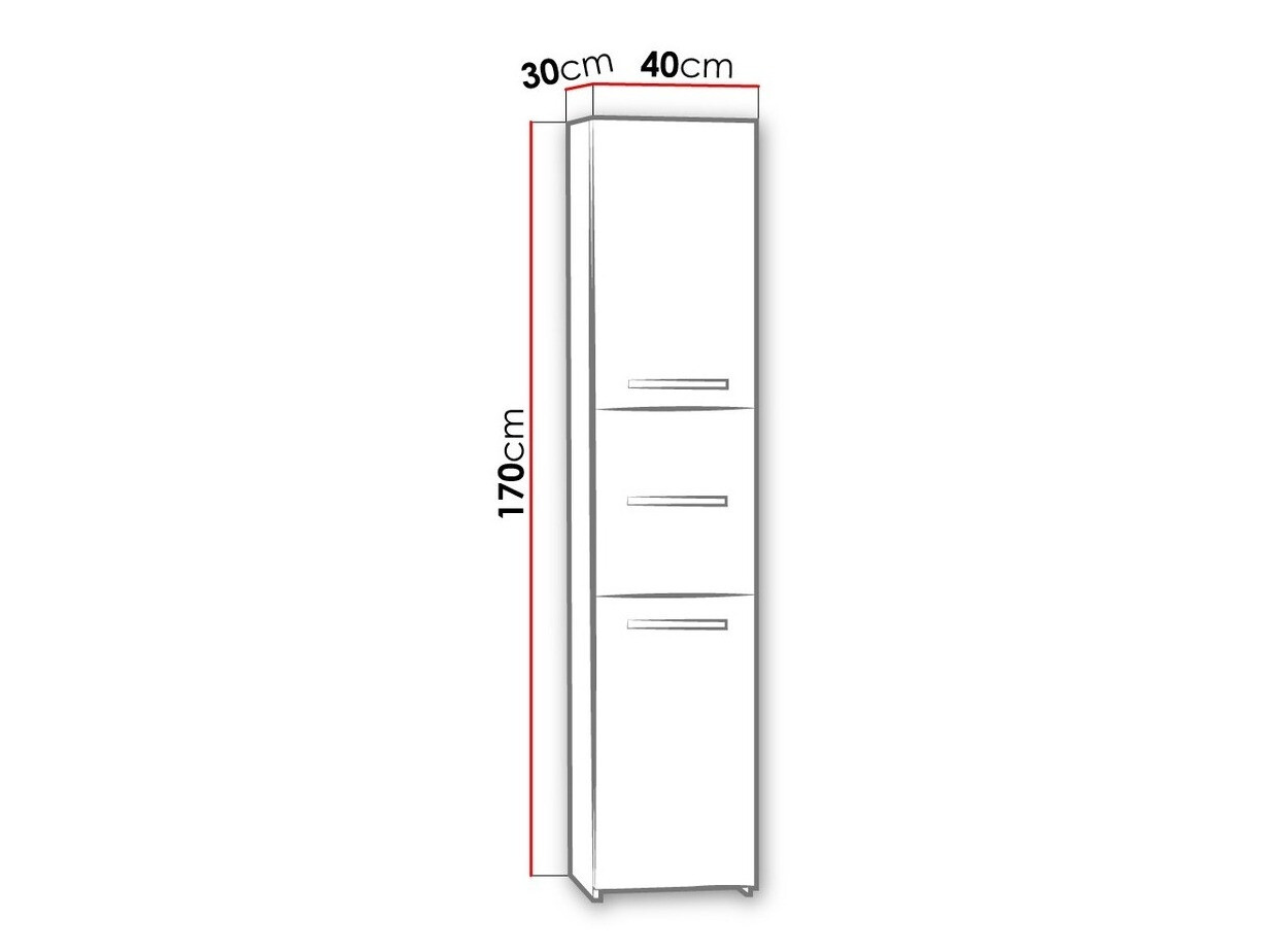 Pystymallinen kylpyhuonekaappi Comfivo Piscator II