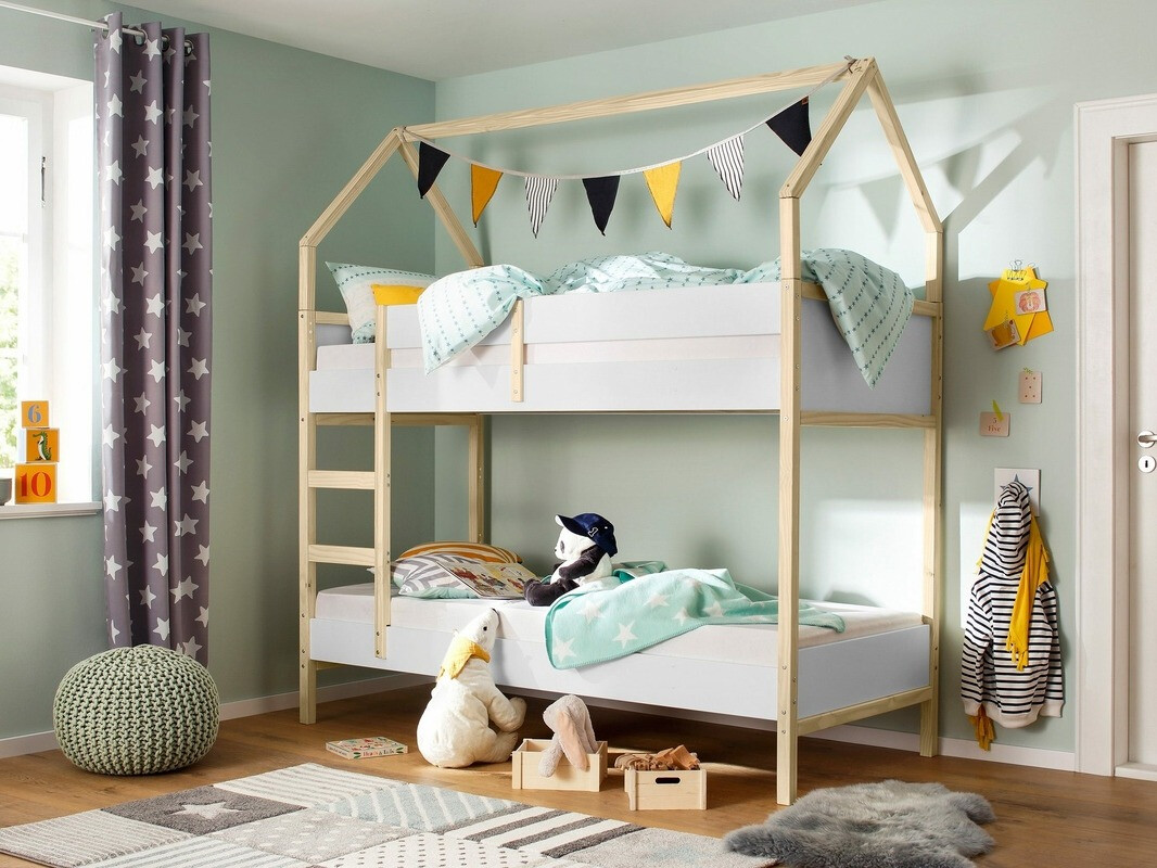 Kerrossänky Fenmele 101 (Valkoinen + Vaalea puu)