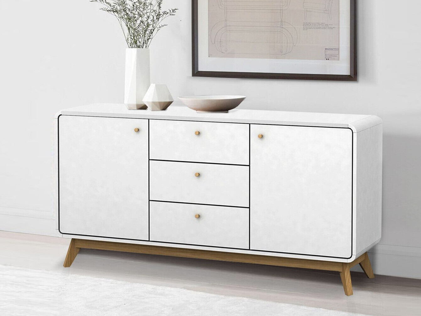 Lipasto Elbtena 110 (Valkoinen + Tammi)