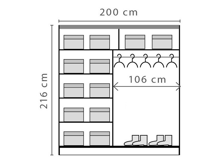 Vaatekaappi Aviromu 100 (Anderson-mänty)