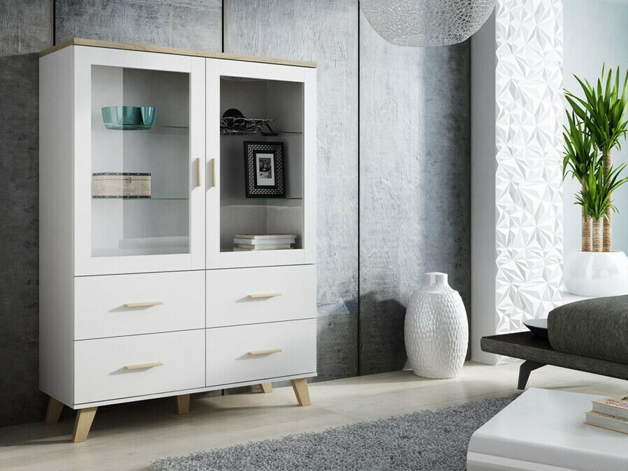 Hylly Larfloi 110 (Valkoinen + Sonoma-tammi)