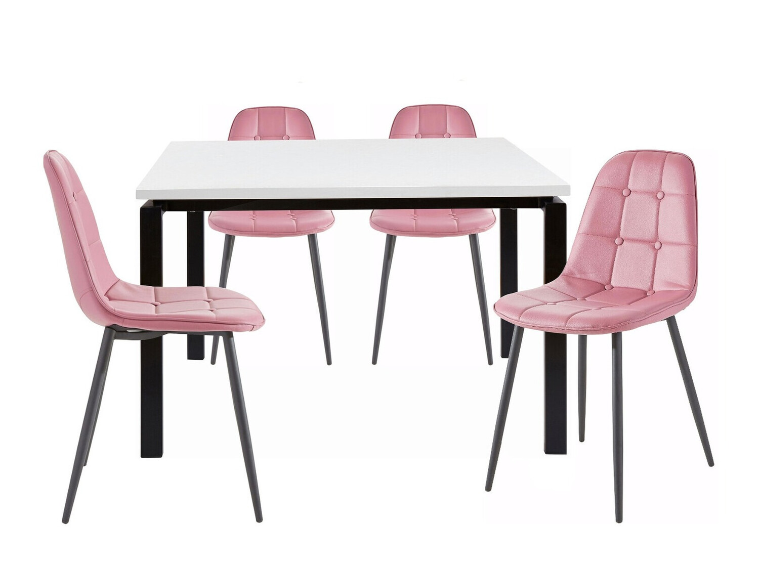 Ruokailuryhmä Denton 274 (Valkoinen + Pinkki + Musta)