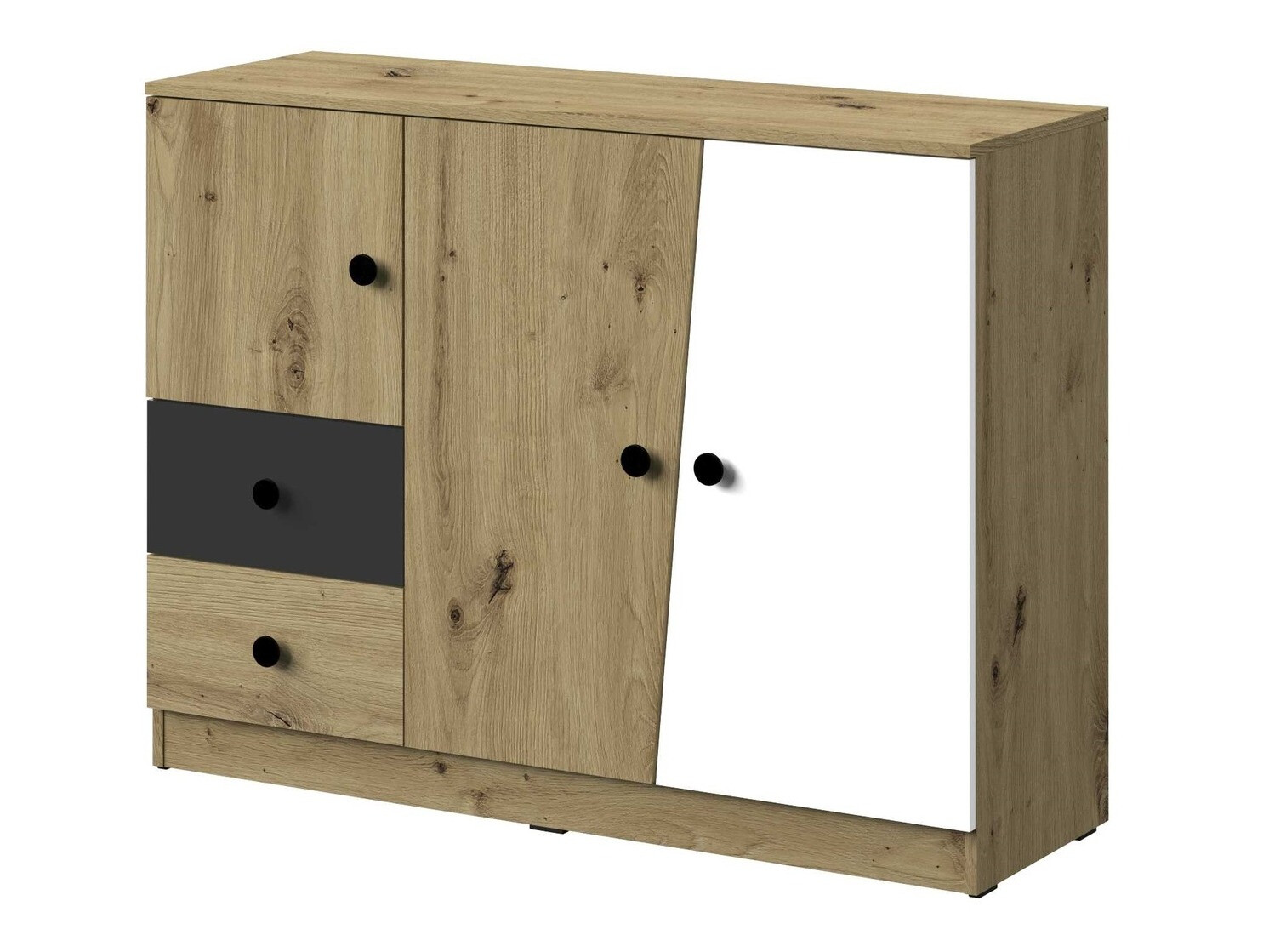 Lipasto Mirelbu 106 (Artisaanitammi + Valkoinen + Musta)