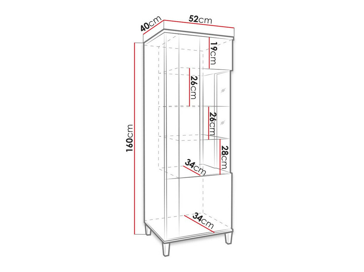 Hylly Florem II (Valkoinen + Kiiltävä valkoinen + Vaalea puu)