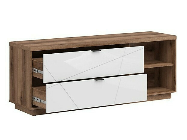 Olohuonesetti Fivale 114 (Tumma Delano-tammi + Kiiltävä valkoinen)