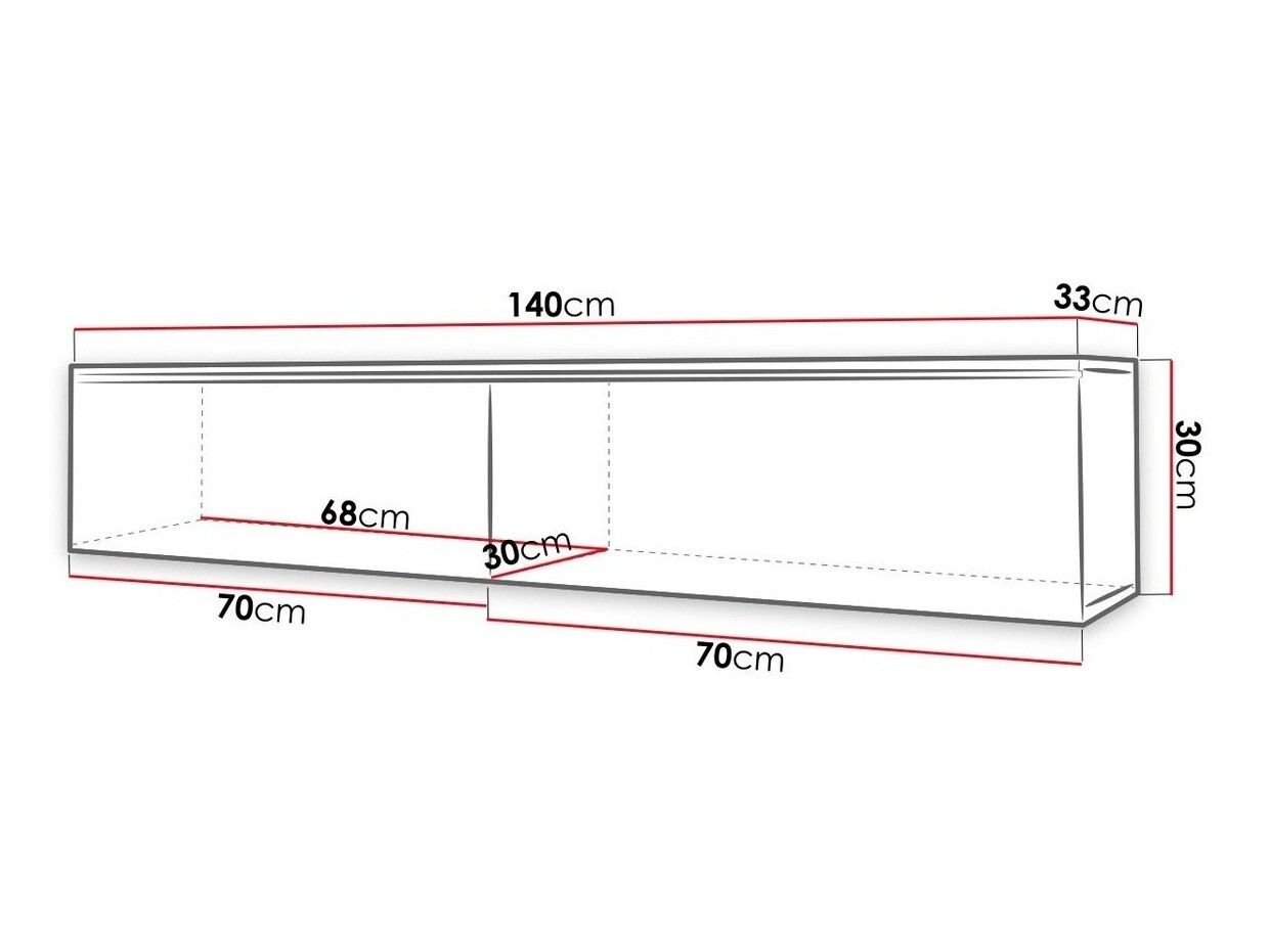 TV-taso Scientia (Valkoinen + Kiiltävä valkoinen)