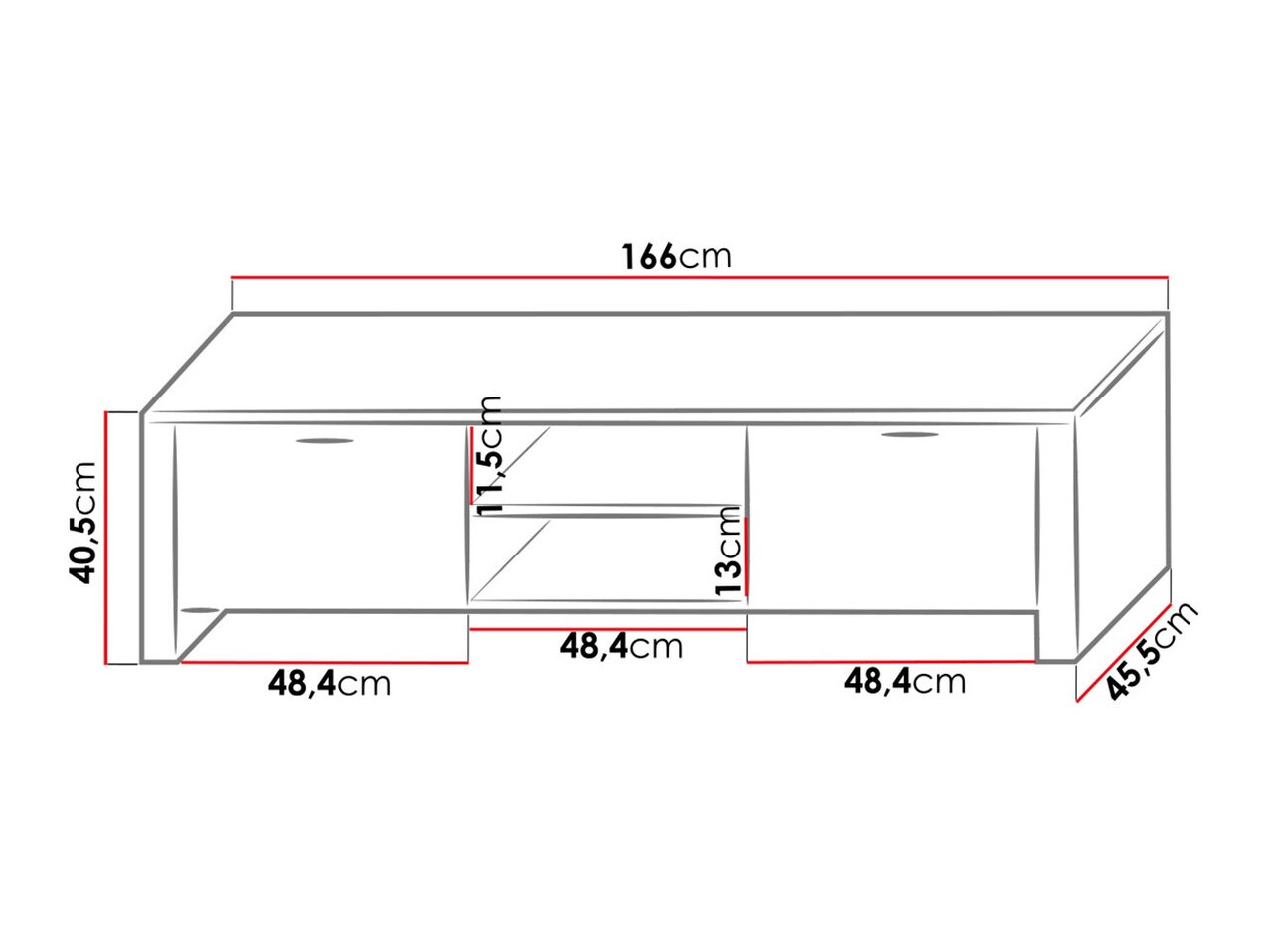 TV-taso Uva II (Valkoinen + Kiiltävä valkoinen)