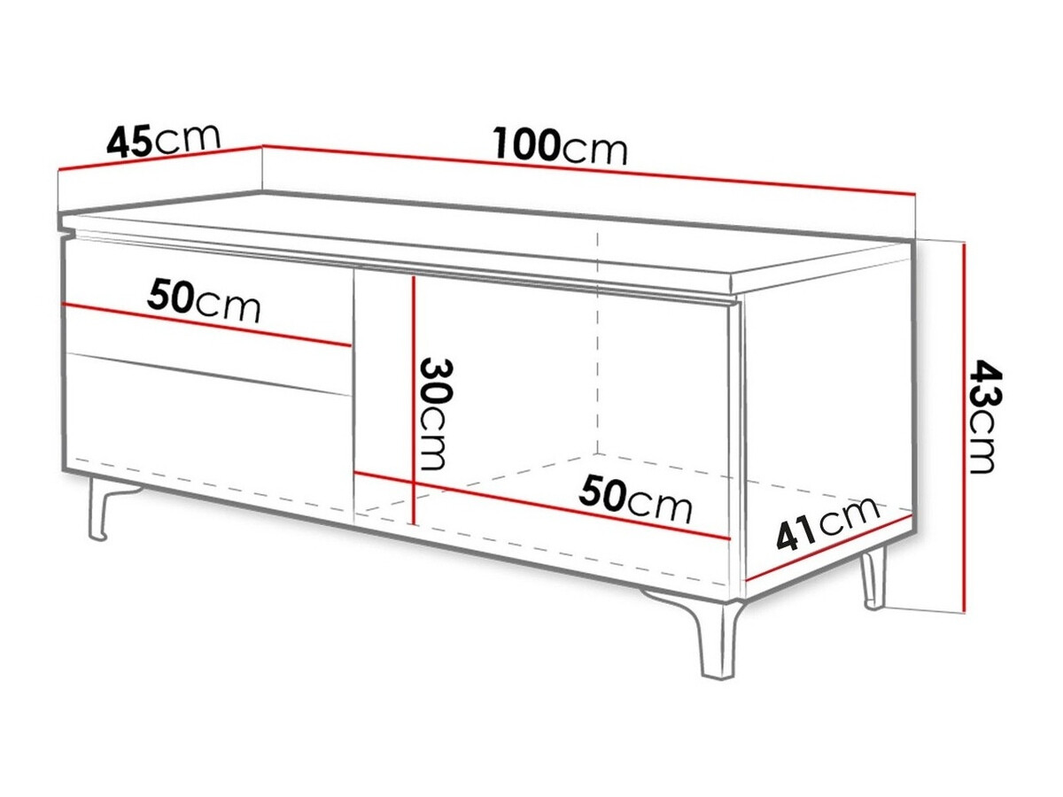 TV-taso Uva IV (Valkoinen + Kiiltävä valkoinen)