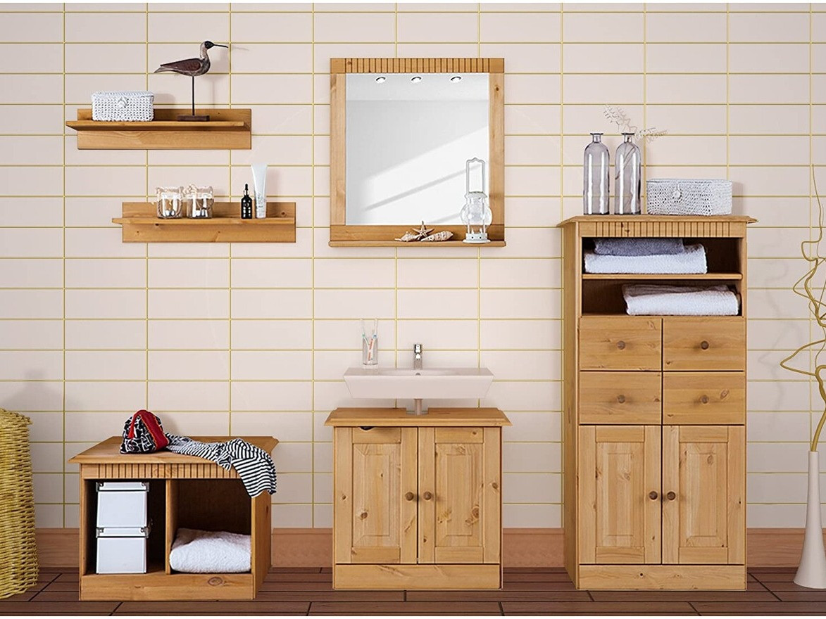 Pystymallinen kylpyhuonekaappi Deletri 105 (Mänty)