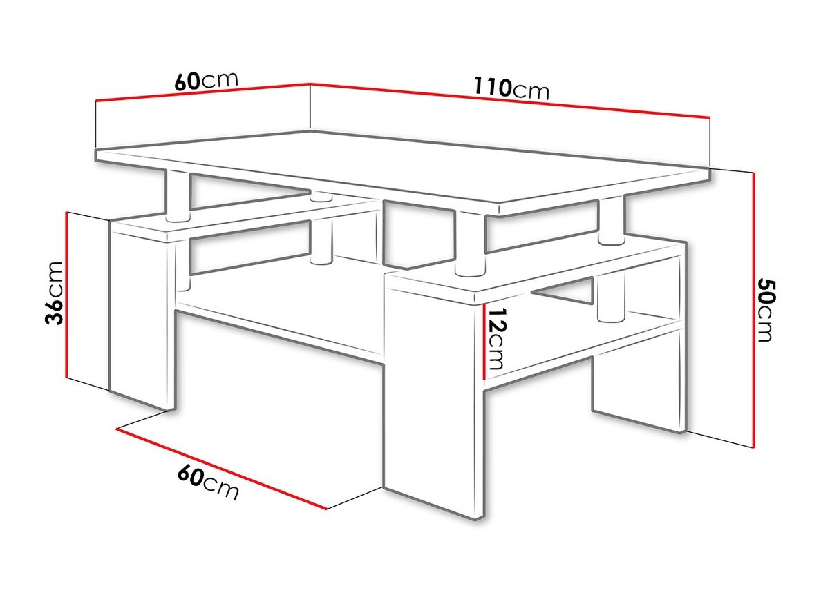 Sohvapöytä Fortunal (Sonoma-tammi)