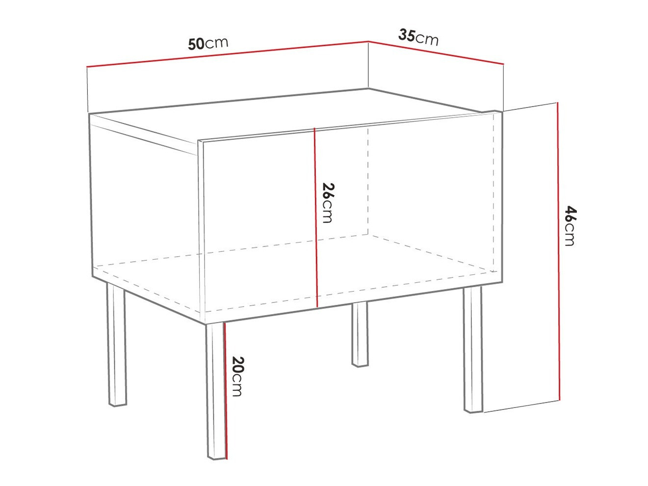 Yöpöytä Natar (Valkoinen + Kiiltävä valkoinen)