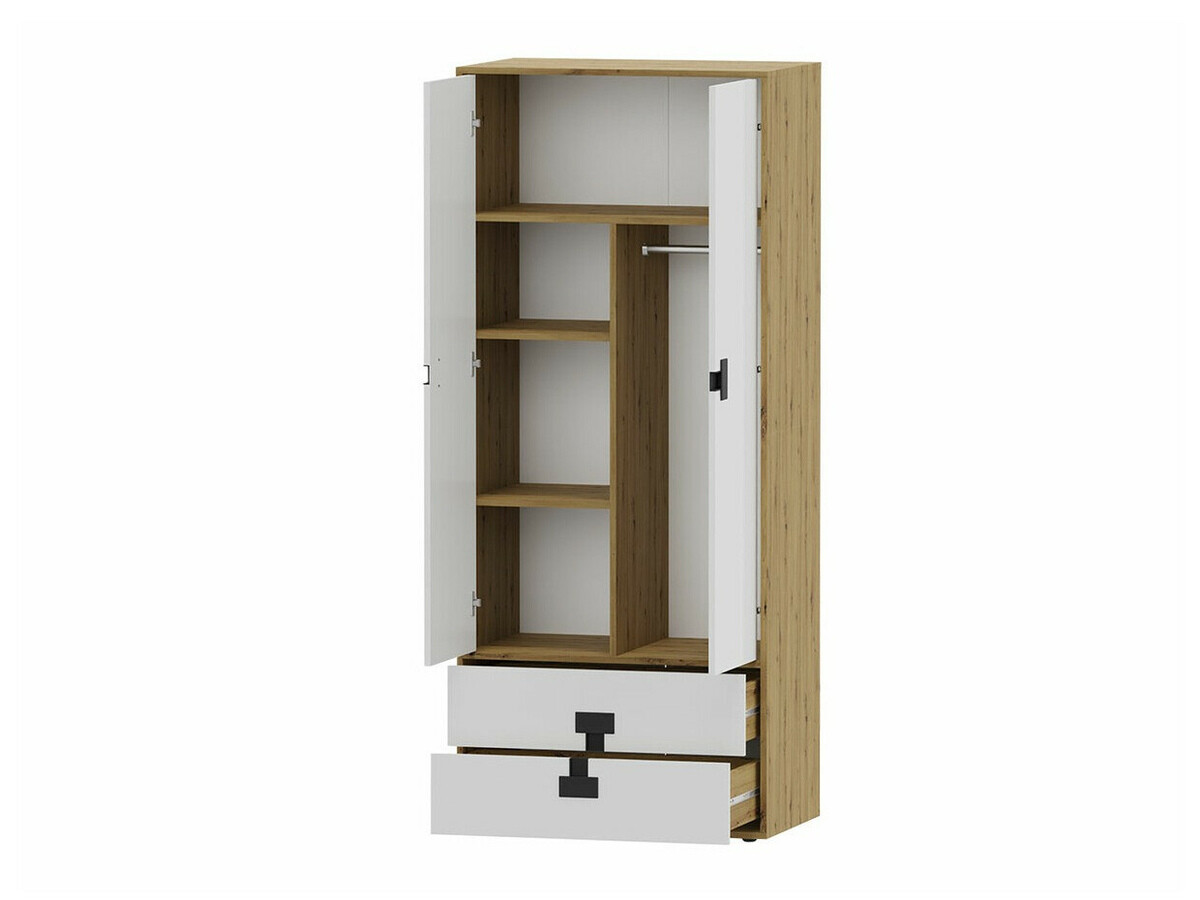 Huonekalusetti Florevi 105 (Matta valkoinen + Artisaanitammi)