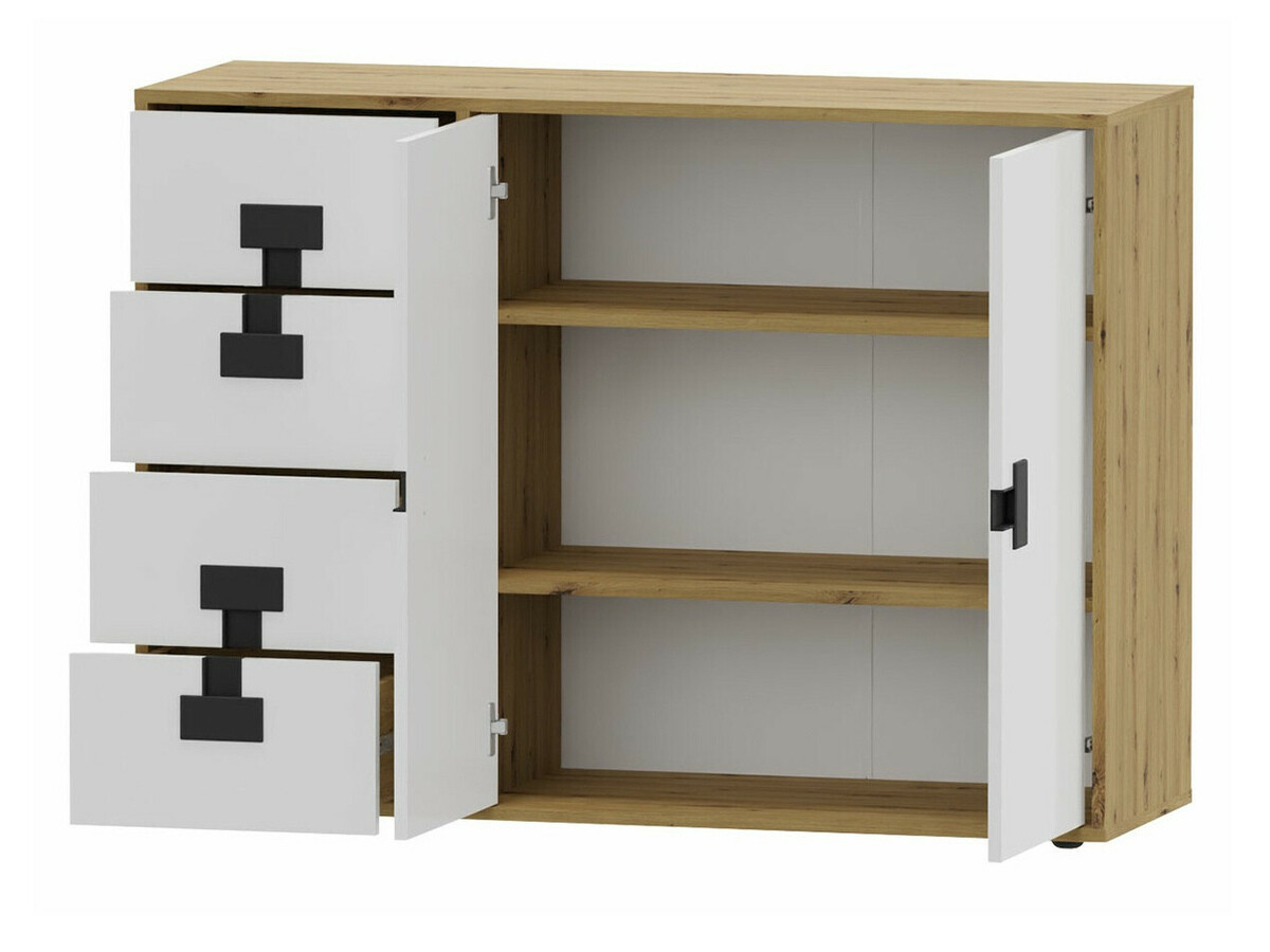 Huonekalusetti Florevi 105 (Matta valkoinen + Artisaanitammi)