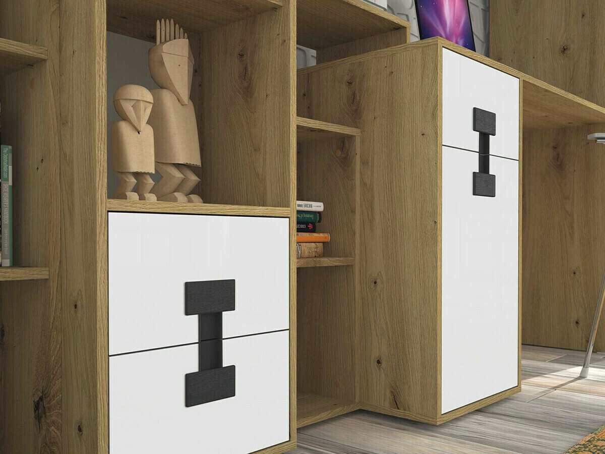 Huonekalusetti Florevi 105 (Matta valkoinen + Artisaanitammi)