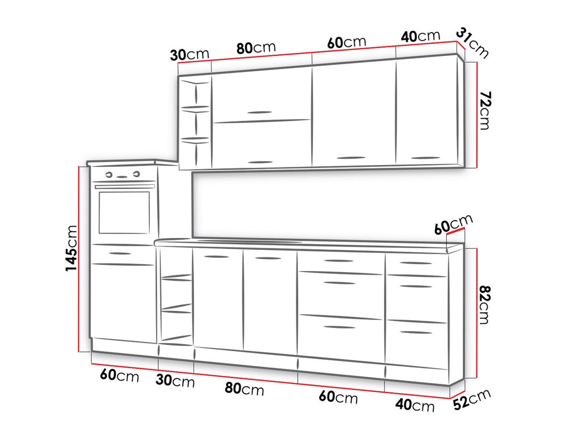Moduulikeittiöryhmä Wood White 136
