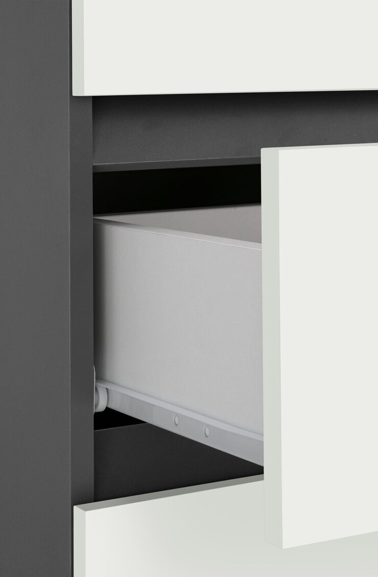 Pystymallinen kylpyhuonekaappi Soncamu 102 (Valkoinen + Antrasiitti)