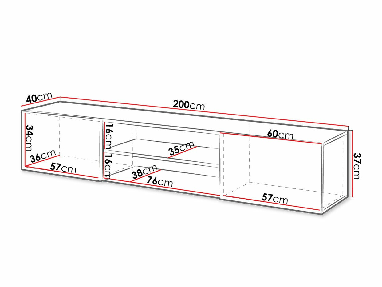 TV-taso Imago II (Valkoinen + Kiiltävä valkoinen)