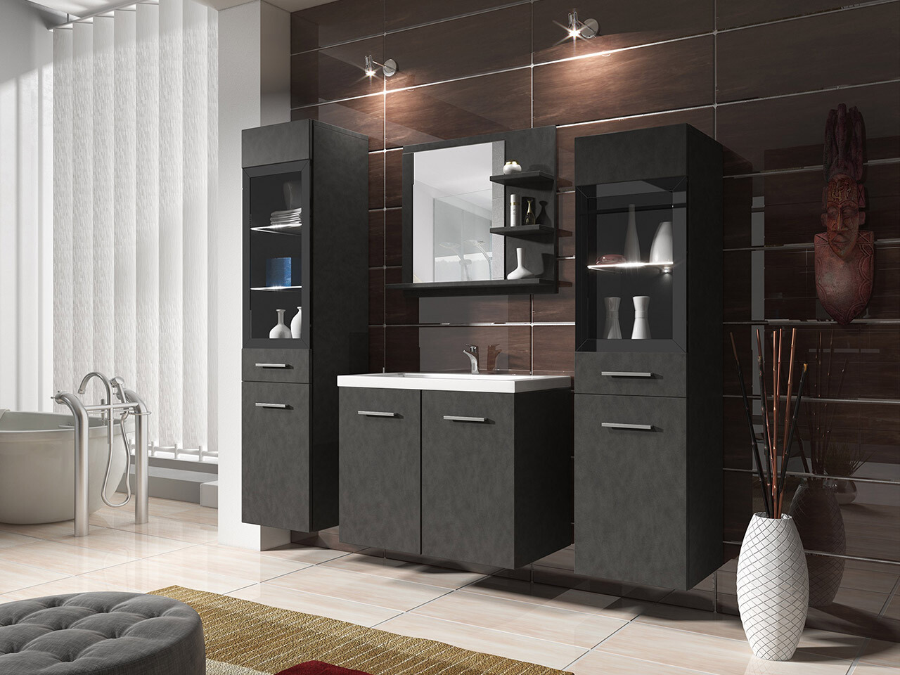 Kylpyhuonesetti Scientia IV (Matera-harmaa)