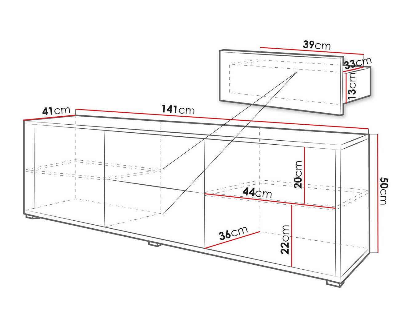 TV-taso Comfivo Tutela (Valkoinen)