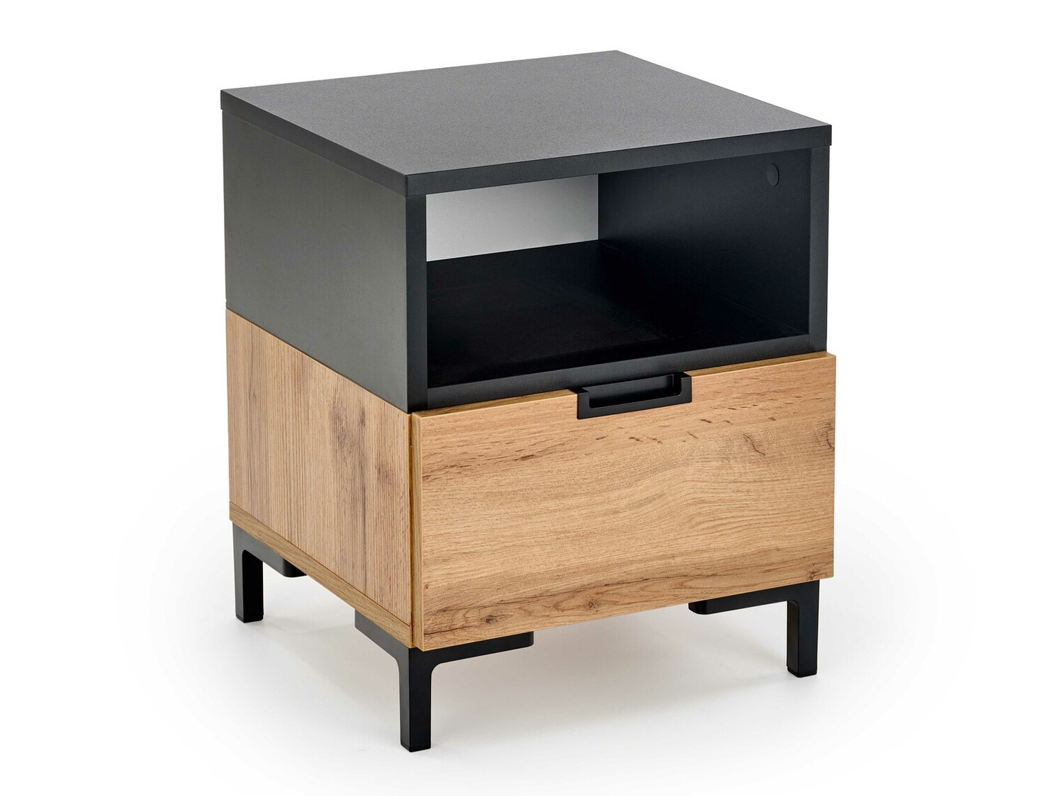 Yöpöytä Houston 1225 (Musta + Wotan tammi)