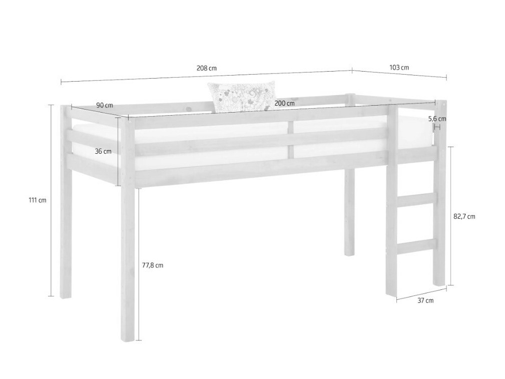 Parvisänky Ruvfiva 101 (Harmaa)