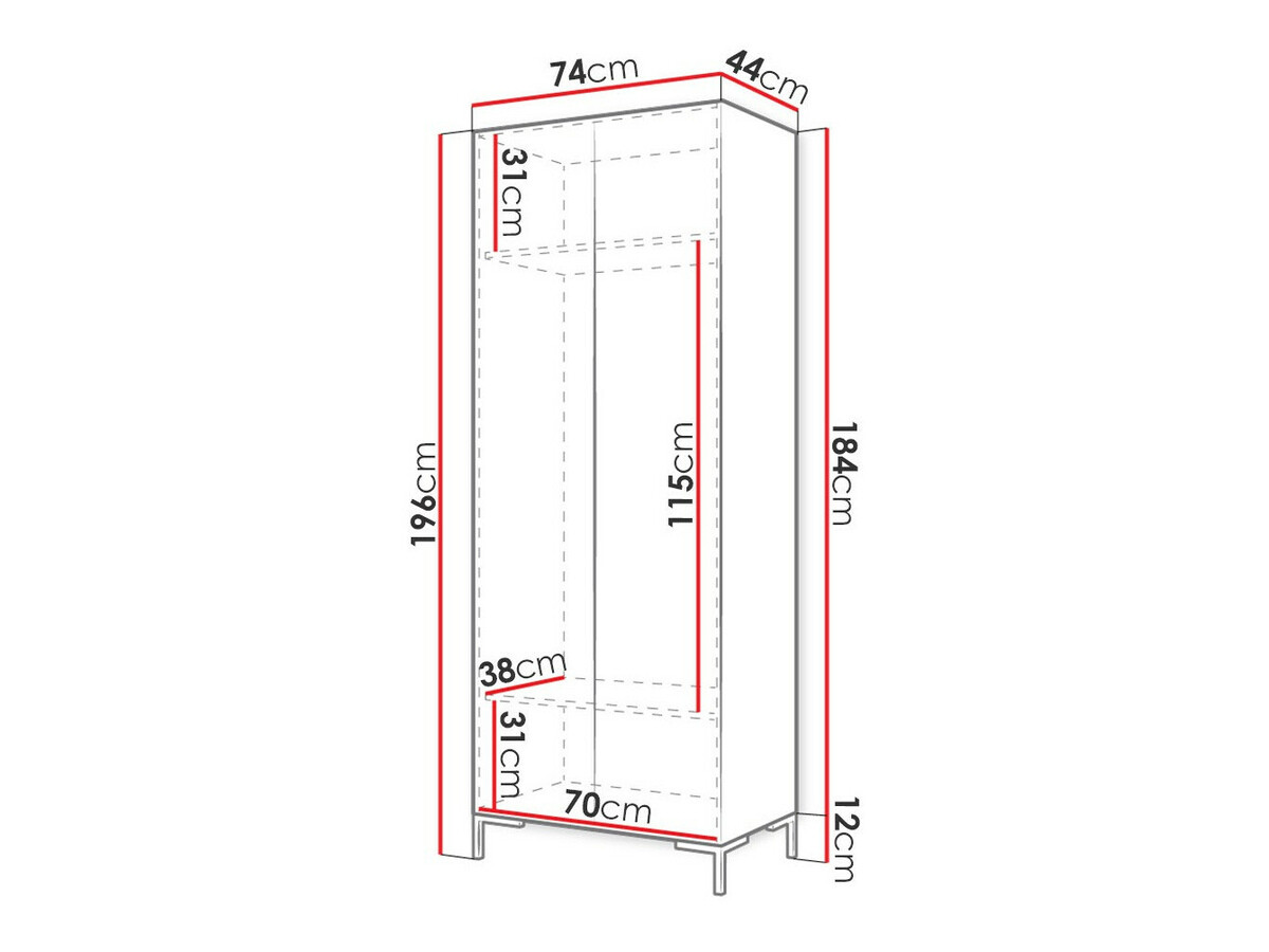 Vaatekaappi Nomal (Musta + Kultainen)