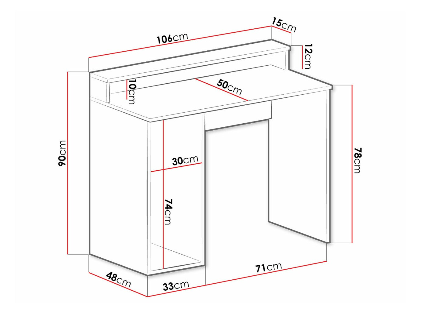 Pelipöytä Lila I (Valkoinen)