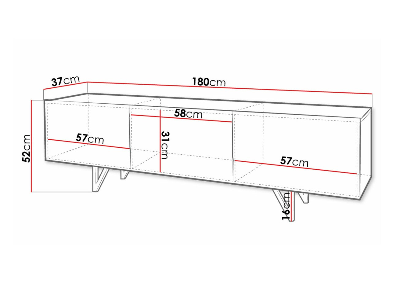 TV-taso Audis (Valkoinen + Kiiltävä valkoinen)