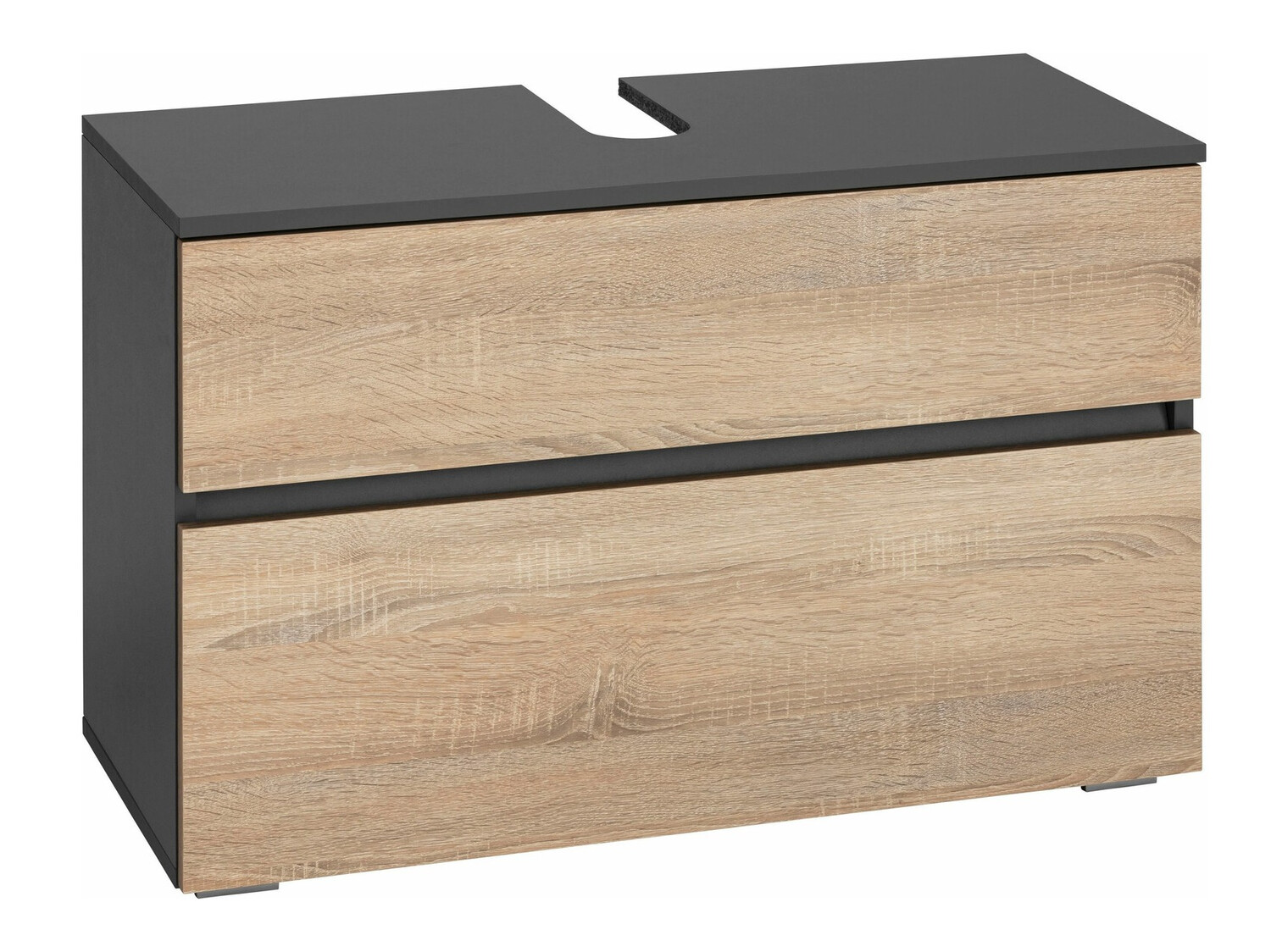 Pystymallinen kylpyhuoneen allaskaappi Soncamu 109 (Antrasiitti + Tammi)