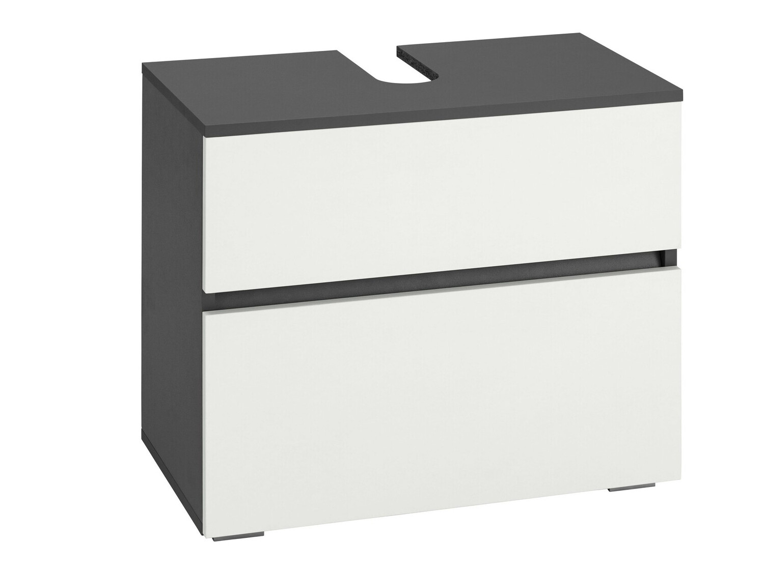 Pystymallinen kylpyhuoneen allaskaappi Soncamu 110 (Valkoinen + Antrasiitti)