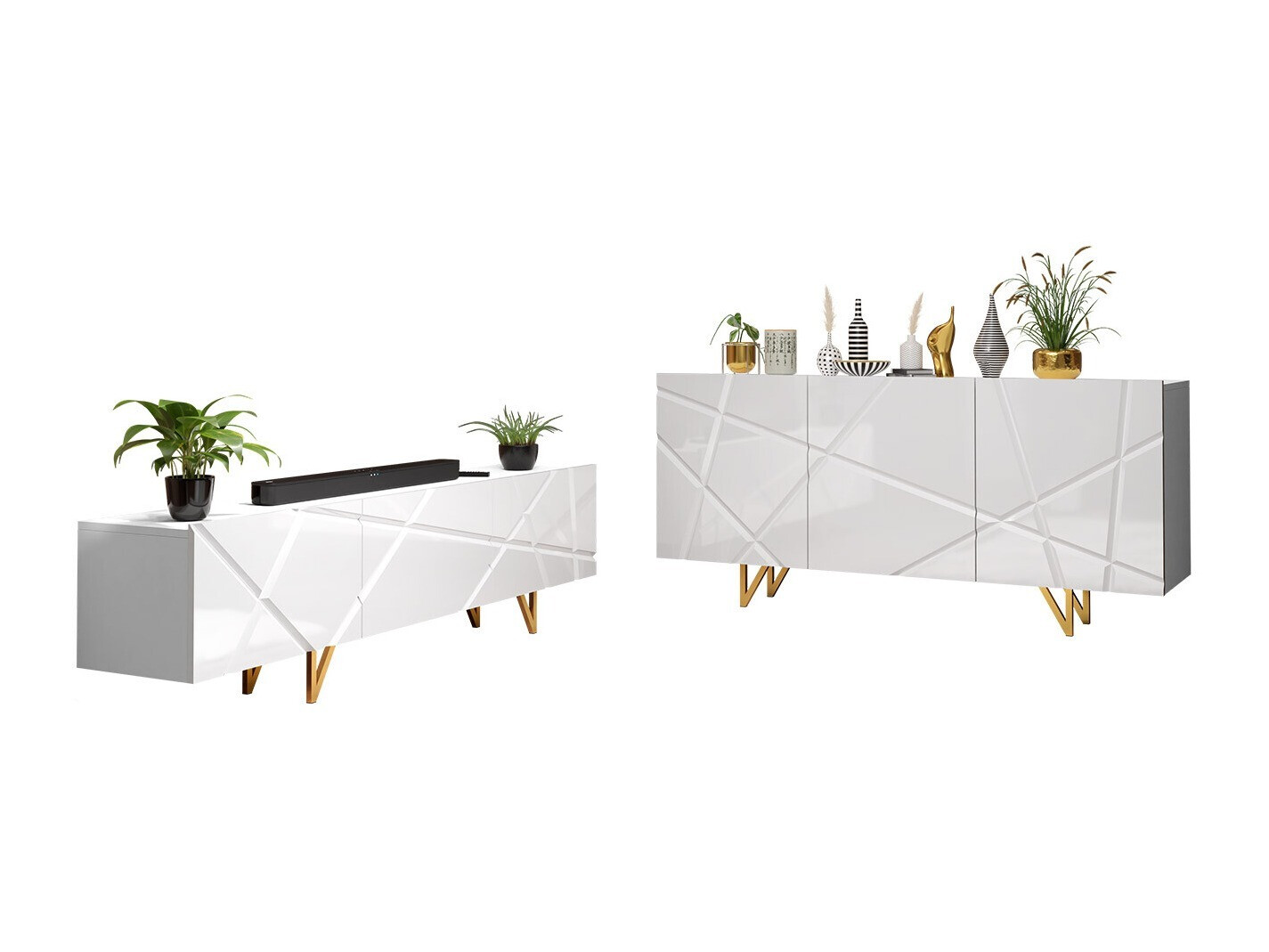 Olohuonesetti Audis (Valkoinen + Kiiltävä valkoinen)