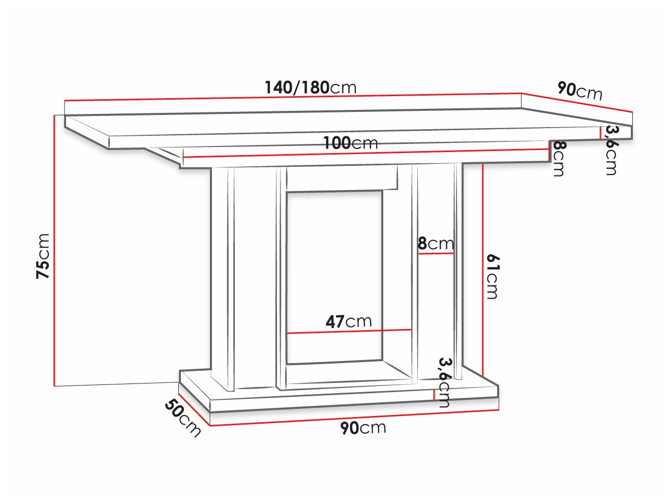 Pöytä Goodyear 124