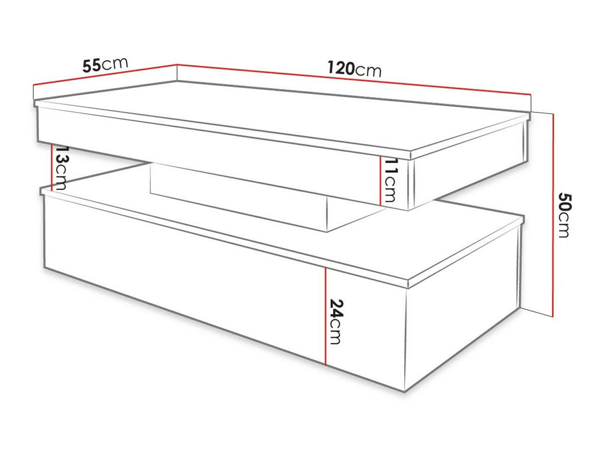 Sohvapöytä Monfero (Musta + Kiiltävä musta)