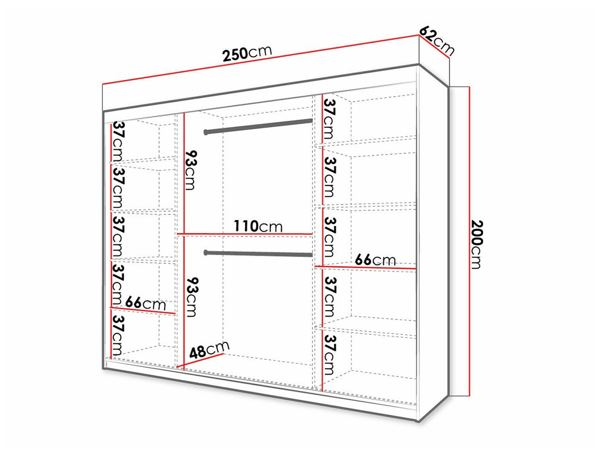 Vaatekaappi Anulio II (Musta)