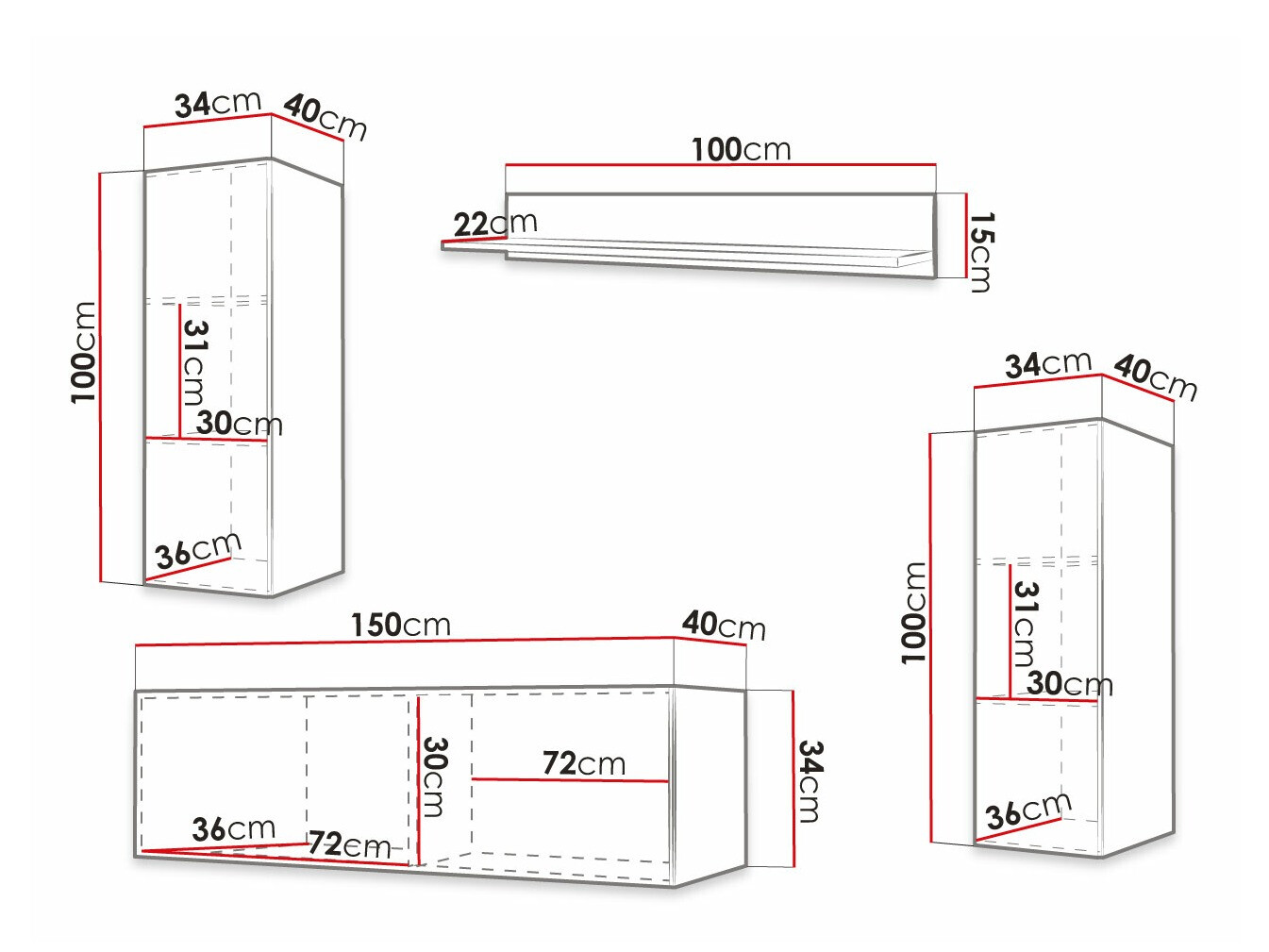 Olohuonesetti Anulio IX (Musta)