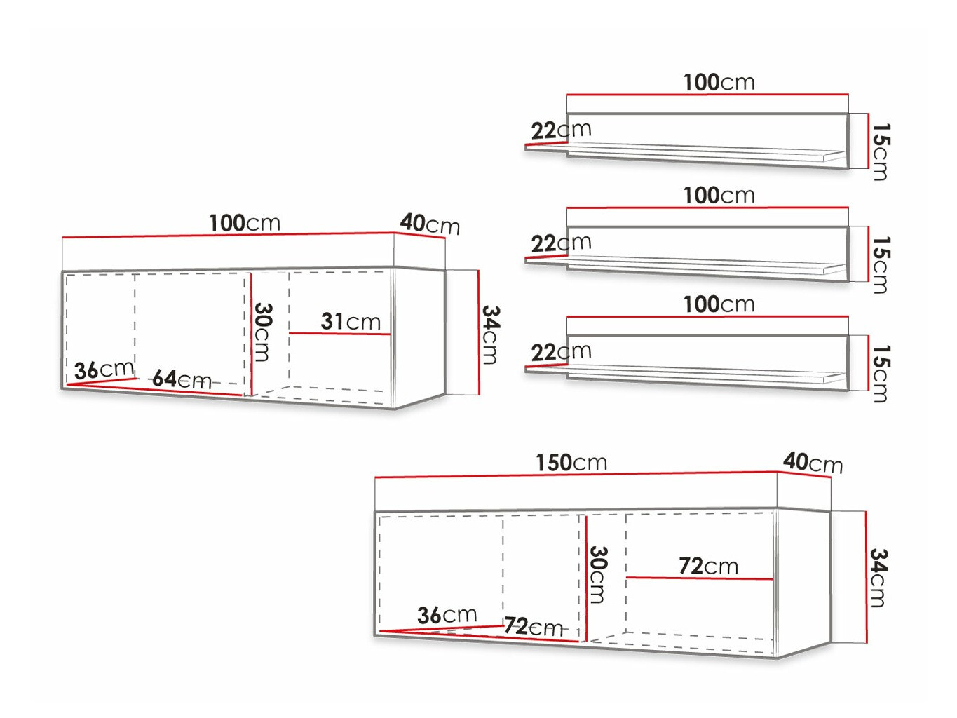 Olohuonesetti Anulio X (Musta)