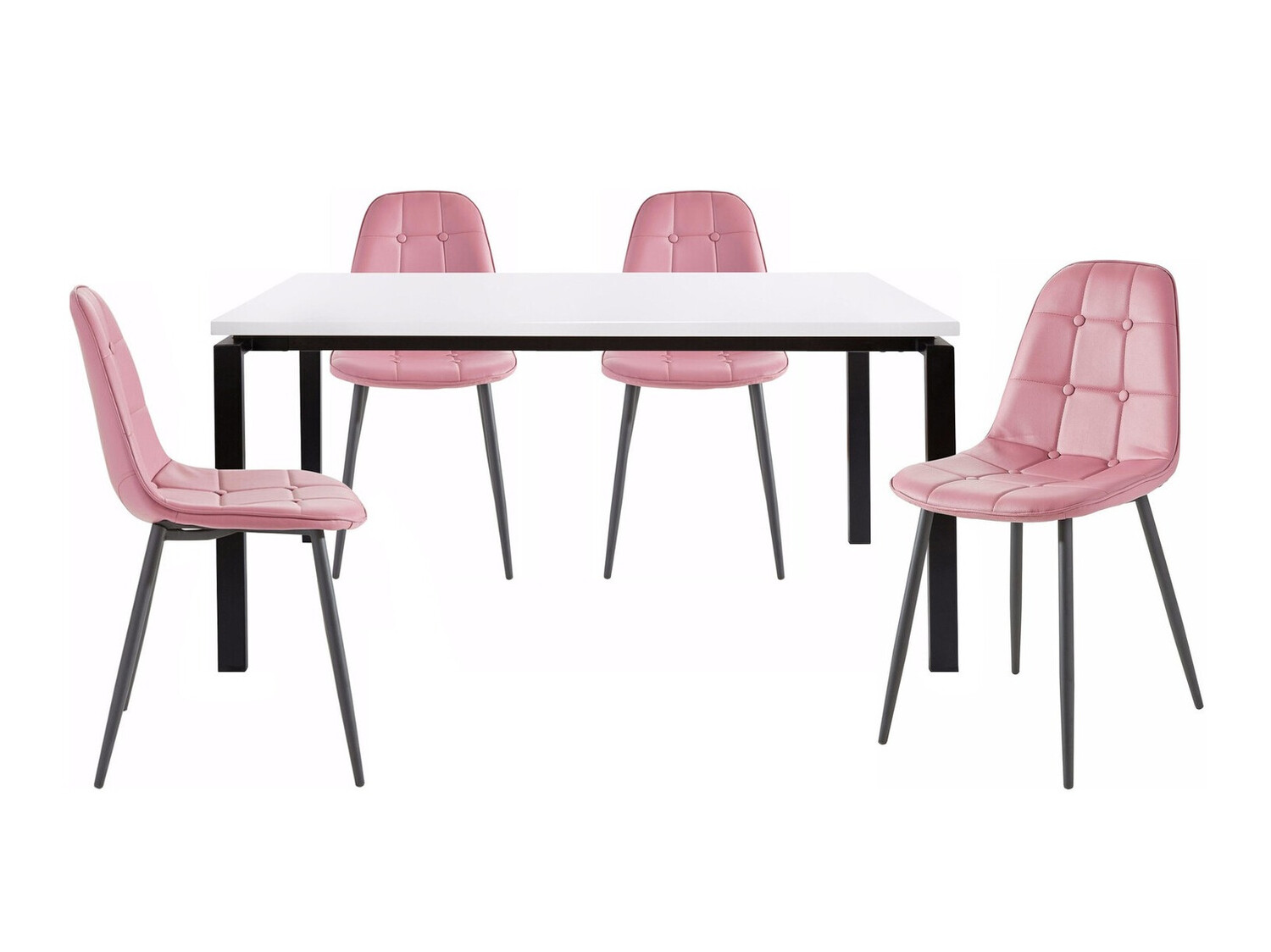 Ruokailuryhmä Denton 275 (Valkoinen + Musta + Pinkki)