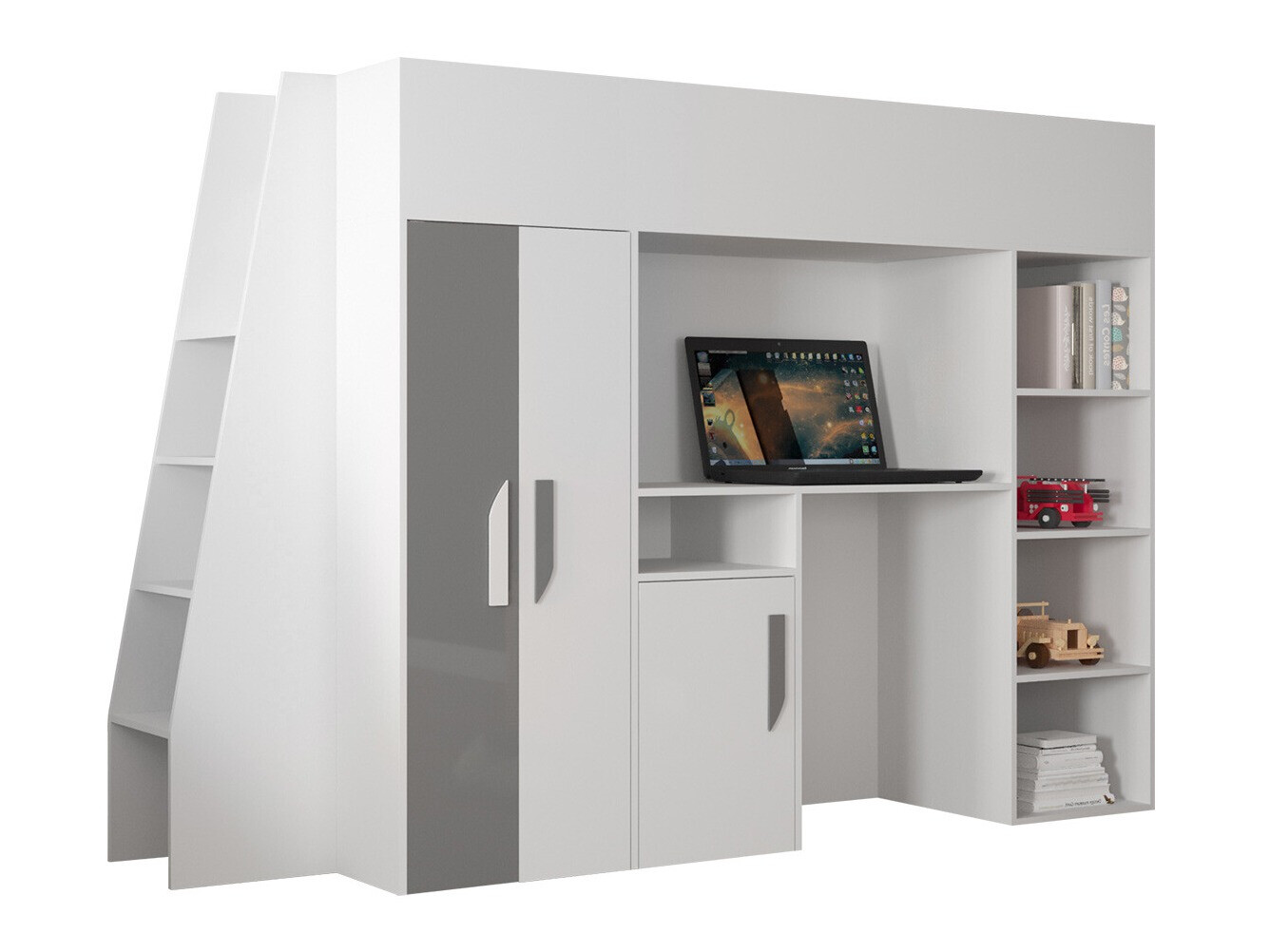 Parvisänky Hartford 355 (Valkoinen + Kiiltävä harmaa + Kiiltävä valkoinen)