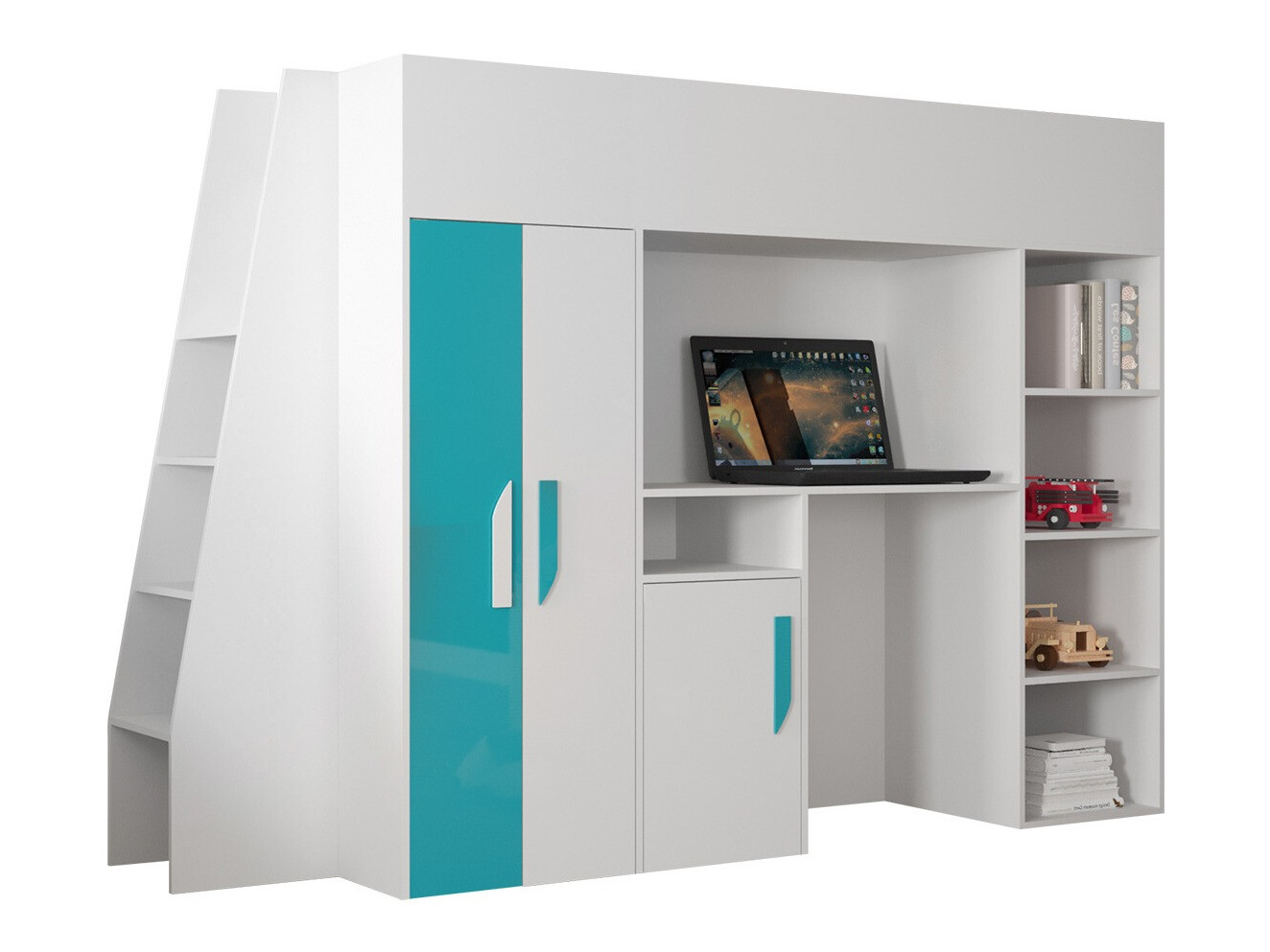 Parvisänky Hartford 355 (Valkoinen + Kiiltävä Turkoosi + Kiiltävä valkoinen)